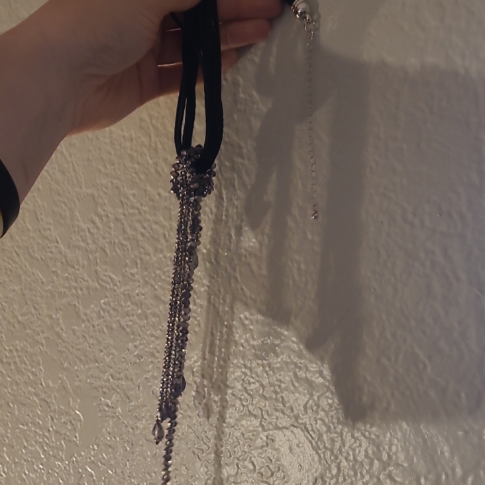 JCPenney Black and Silver Necklace Modern Jewelry